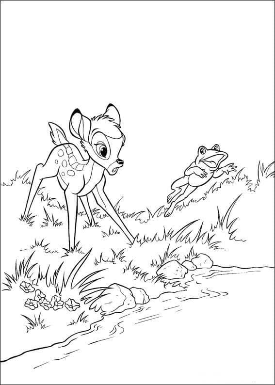 Coloriage Bambi et Le Crapaud