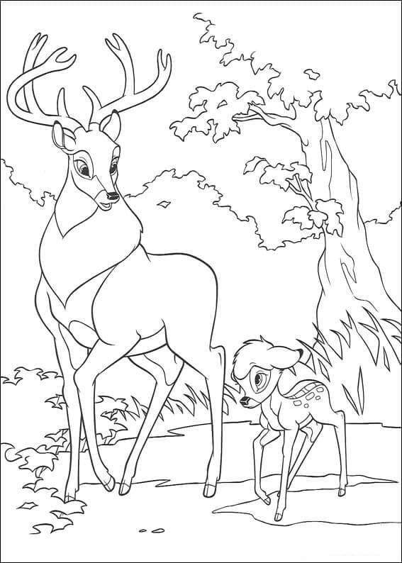 Coloriage Bambi et Le Grand Prince de la Forêt