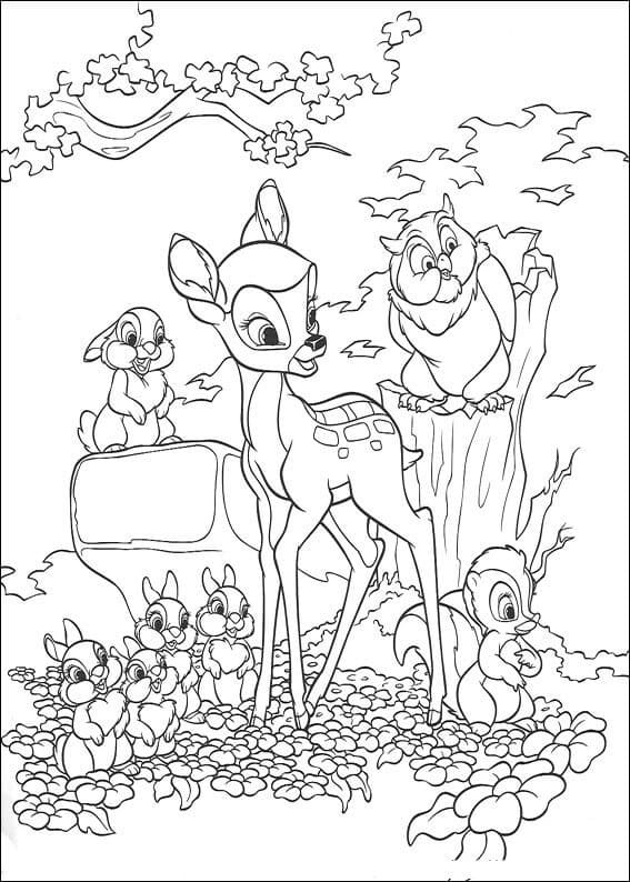 Coloriage Bambi et Ses Amis