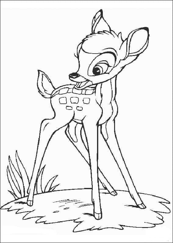 Coloriage Bambi Souriant
