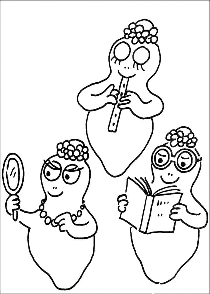 Barbalala, Barbabelle et Barbotine coloring page