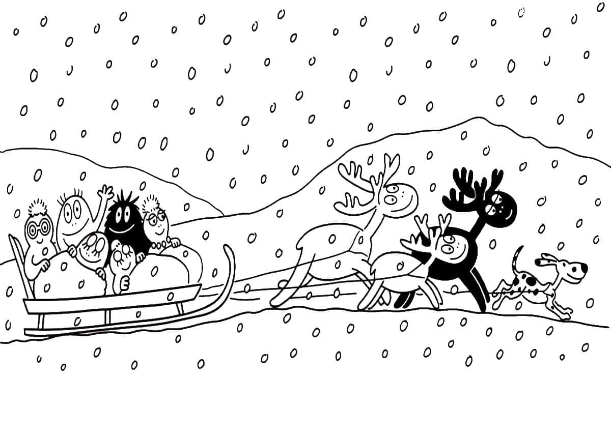 Barbapapa à Noël coloring page