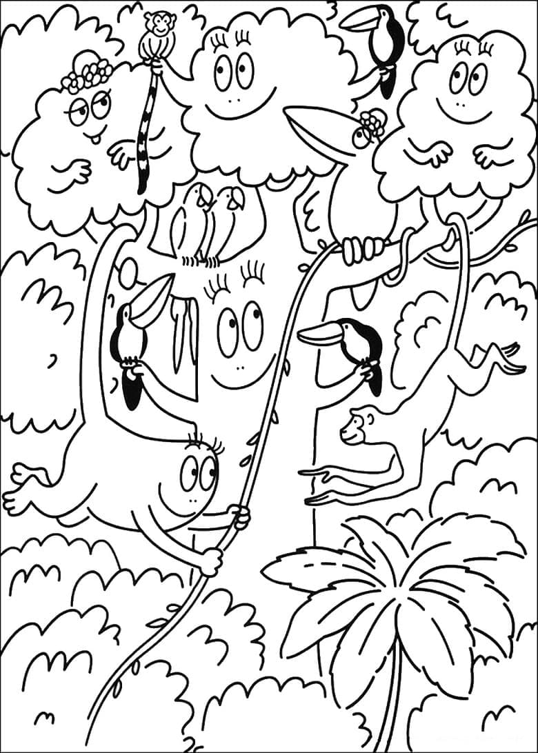 Barbapapa dans la Forêt coloring page