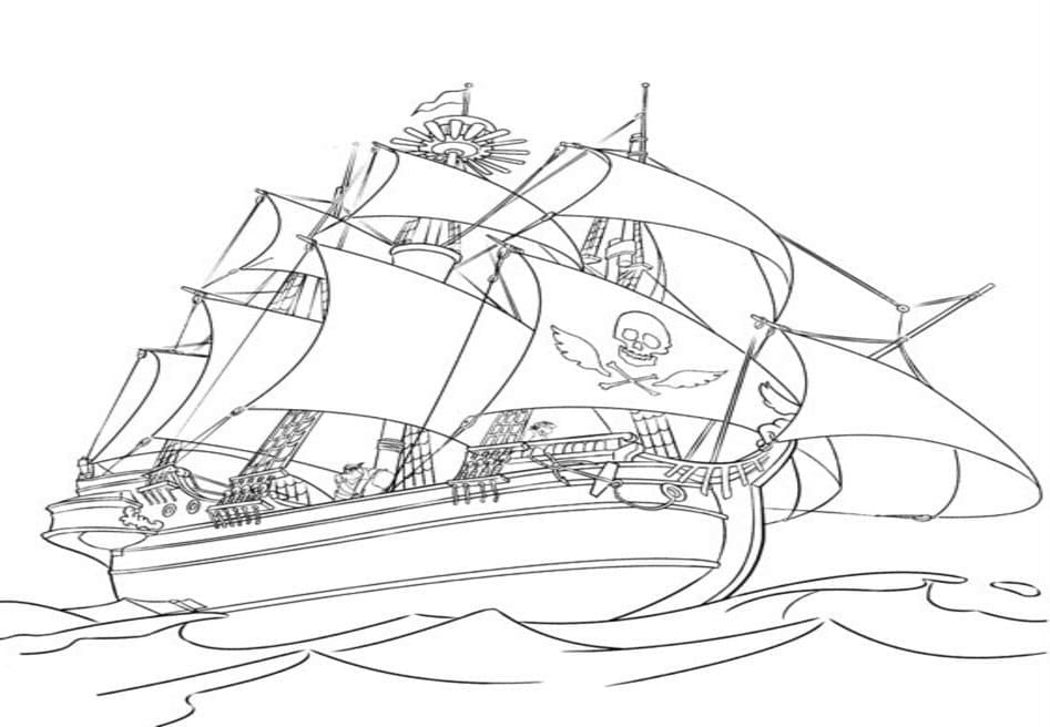 Bateau Pirate 11 coloring page