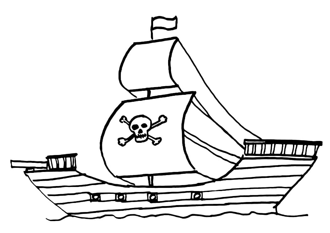 Bateau Pirate 2 coloring page