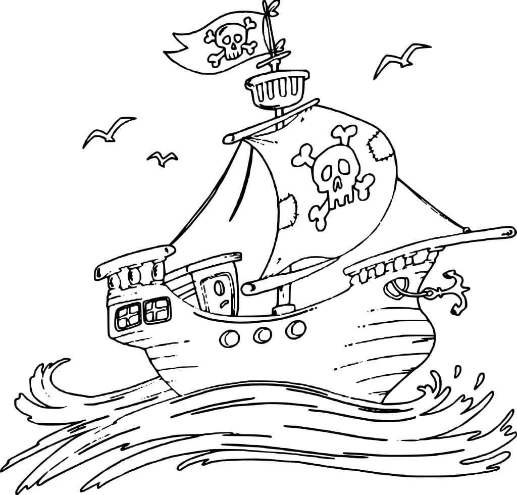 Bateau Pirate 3 coloring page