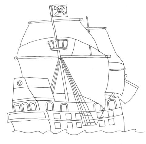 Bateau Pirate 5 coloring page