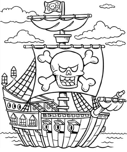 Bateau Pirate Drôle coloring page