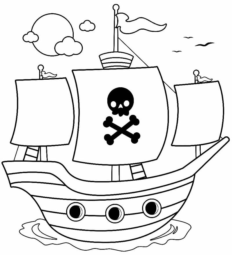 Bateau Pirate Gratuit coloring page