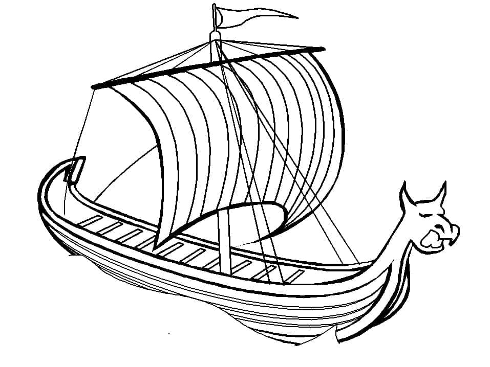 Bateau Viking coloring page