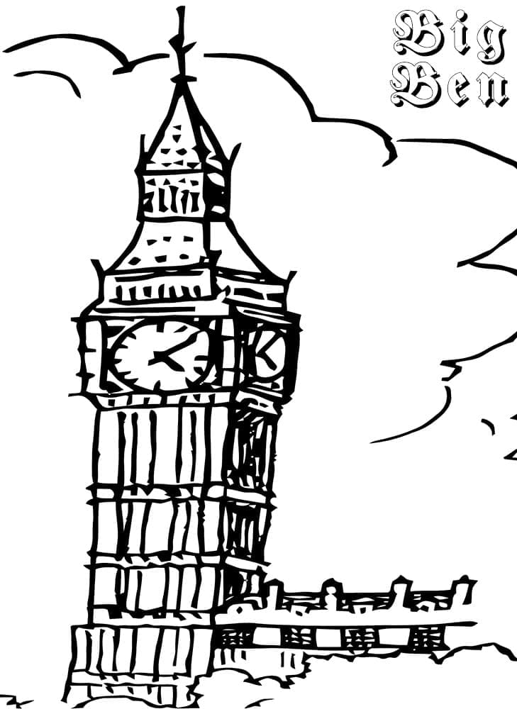 Beau Big Ben coloring page