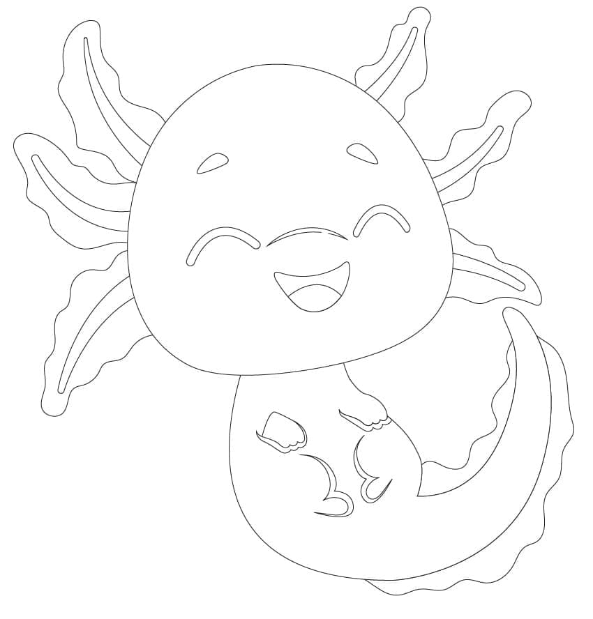 Coloriage Bébé Axolotl