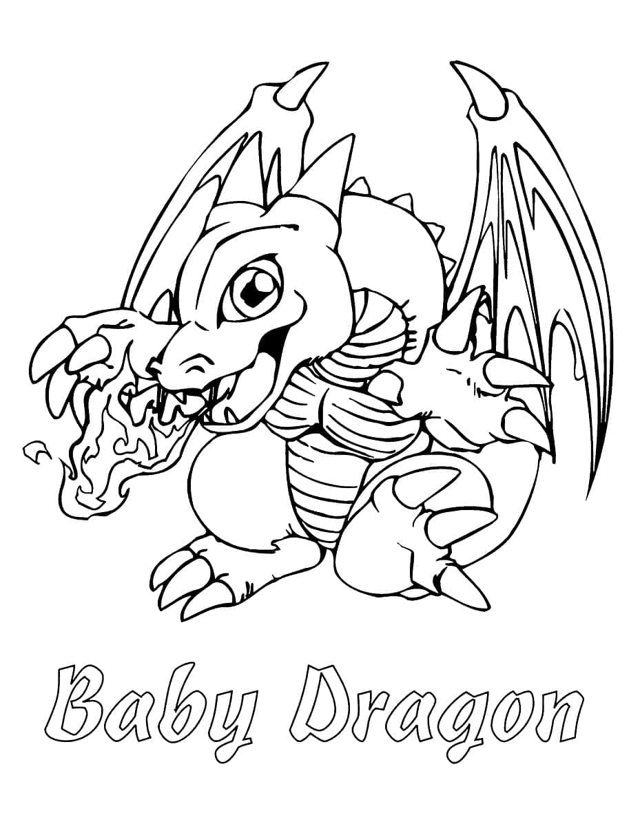 Coloriage Bébé Dragon de Yu-Gi-Oh