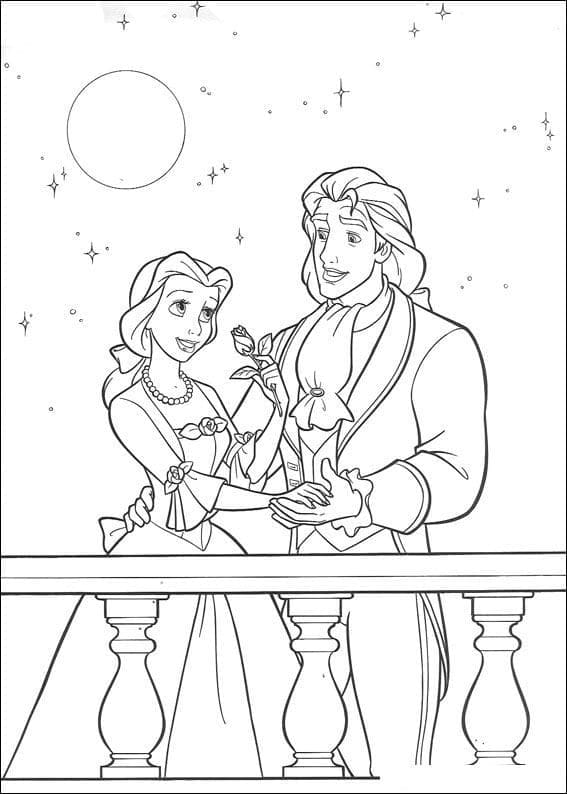 Coloriage Belle et Prince