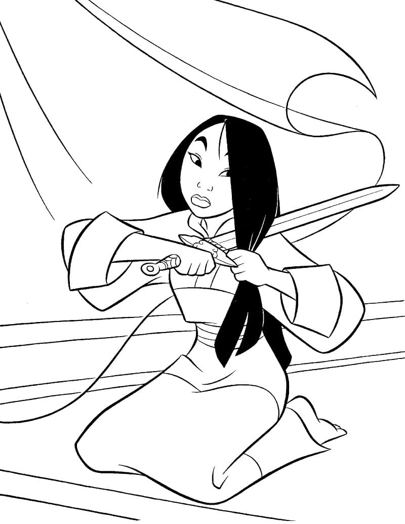 Belle Mulan coloring page