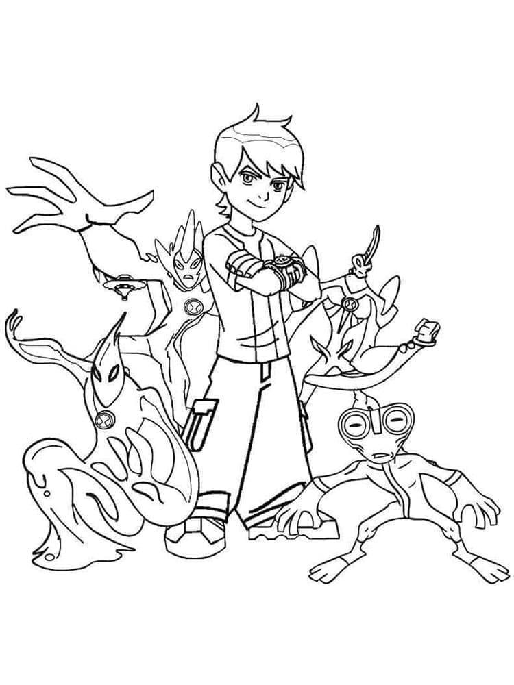Ben 10 et Extraterrestres coloring page