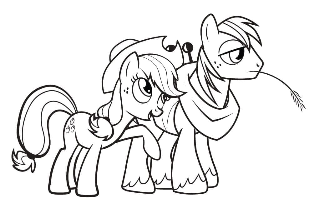 Big Mac et Applejack de My Little Pony coloring page