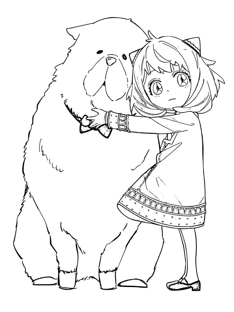 Bond et Anya coloring page