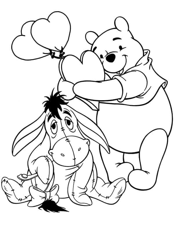 Bourriquet et Winnie l’ourson coloring page
