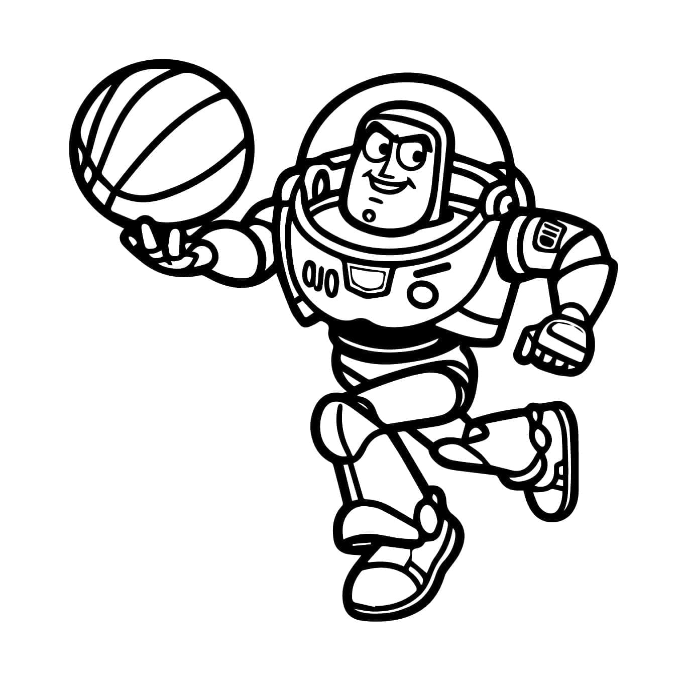 Buzz l’Éclair joue au basket coloring page