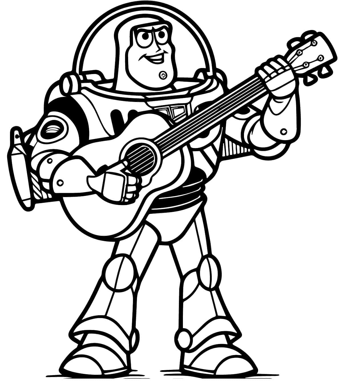 Buzz l’Éclair joue de la guitare coloring page