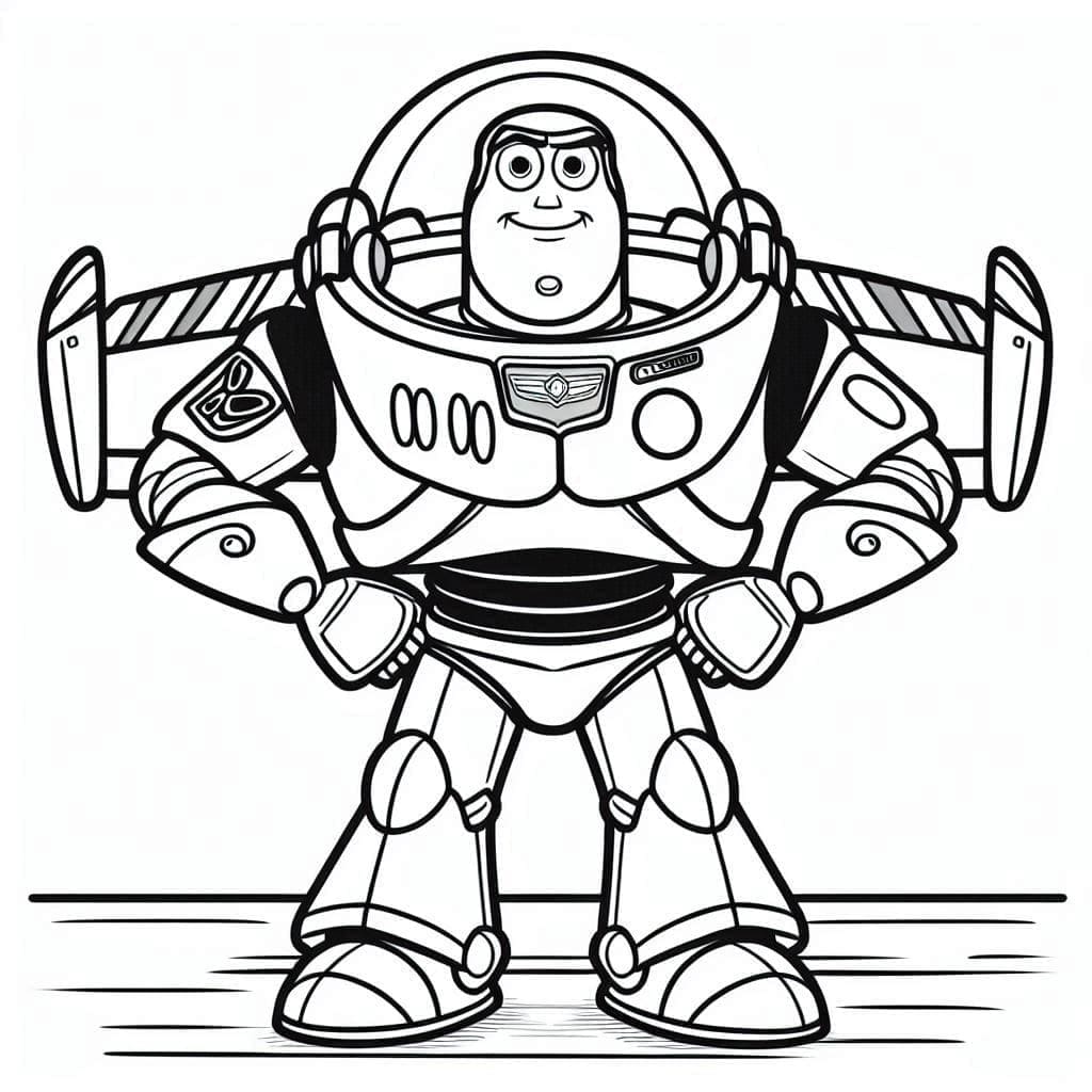 Buzz l’Éclair sourit coloring page