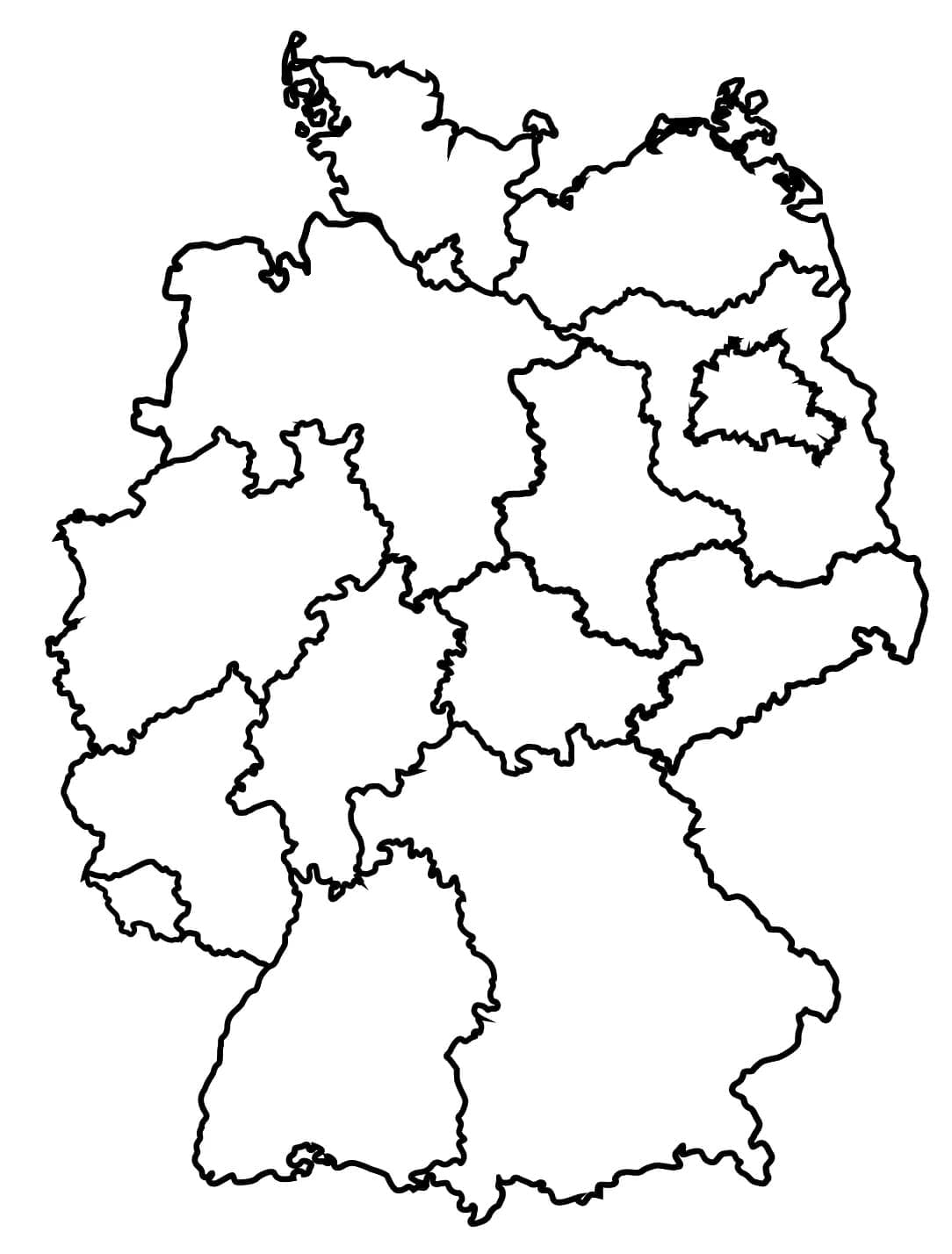 Carte Allemagne 3 coloring page