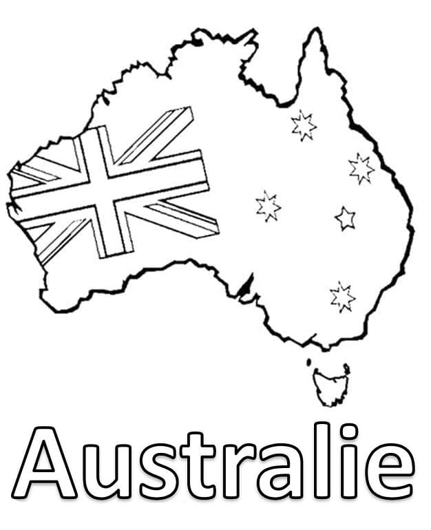 Carte de Australie 1 coloring page