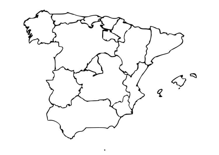 Coloriage Carte de Espagne