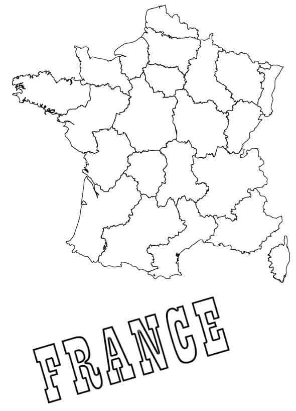 Carte de France 2 coloring page
