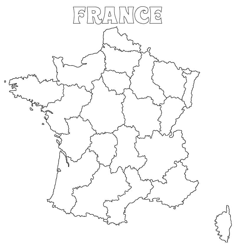 Carte de France 5 coloring page