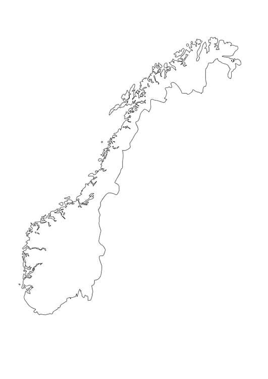 Carte de la Norvège coloring page