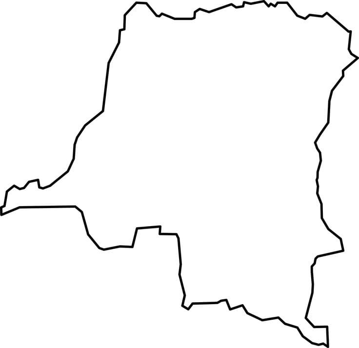 Coloriage Carte de la République démocratique du Congo 1