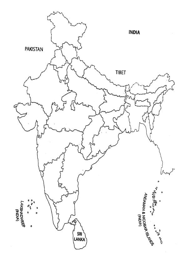 Coloriage Carte de l'Inde 2