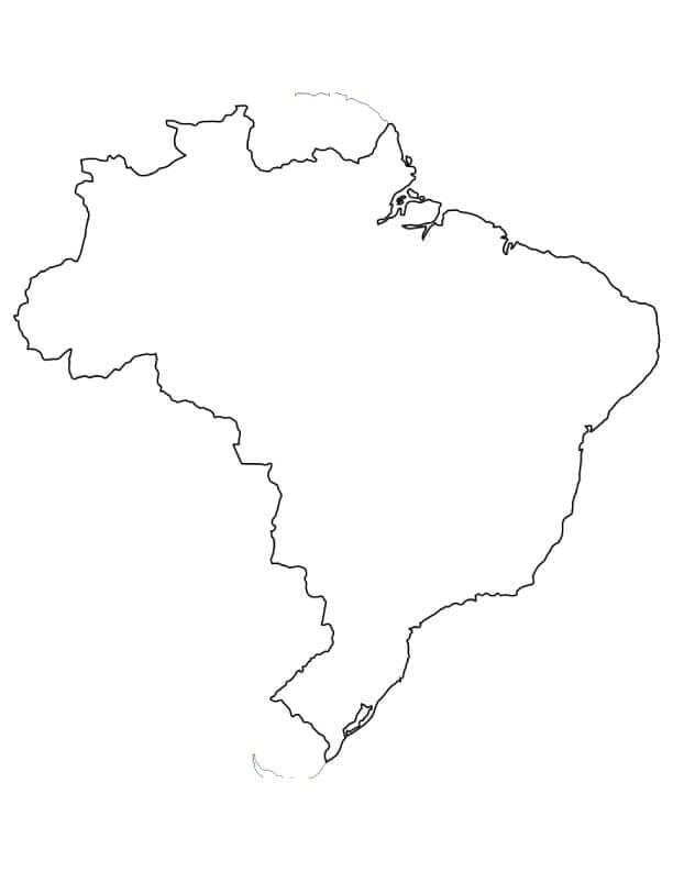 Carte du Brésil 1 coloring page