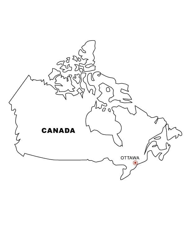 Carte du Canada 2 coloring page