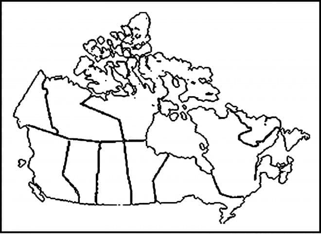 Carte du Canada 3 coloring page