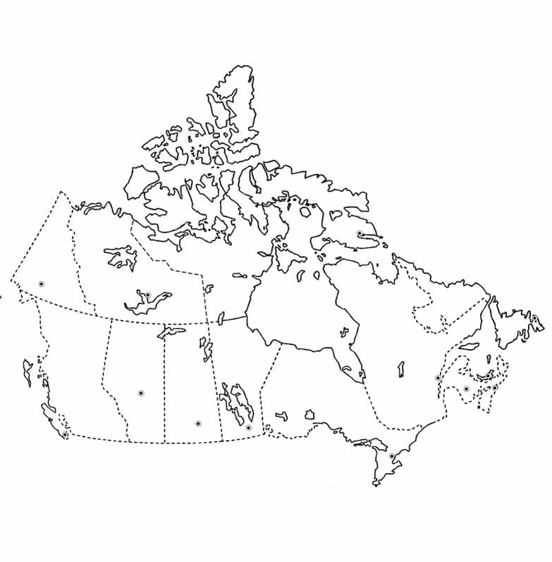 Carte du Canada 4 coloring page