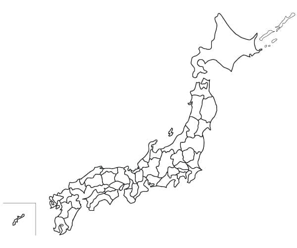 Coloriage Carte du Japon 1