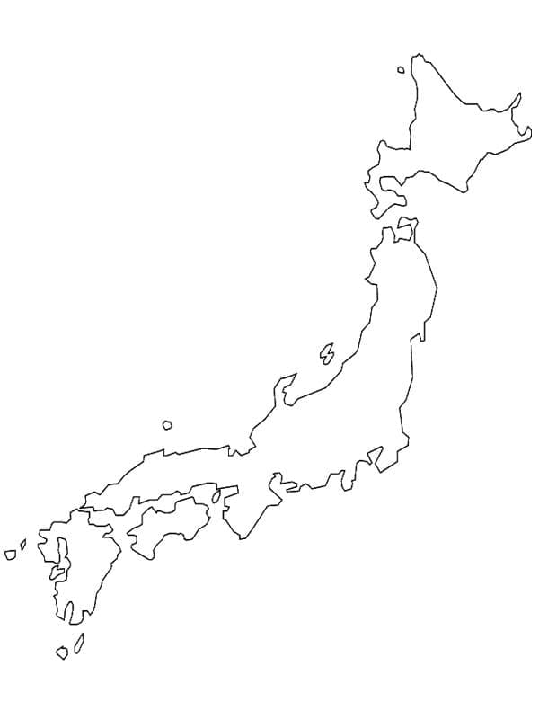 Carte du Japon 3 coloring page