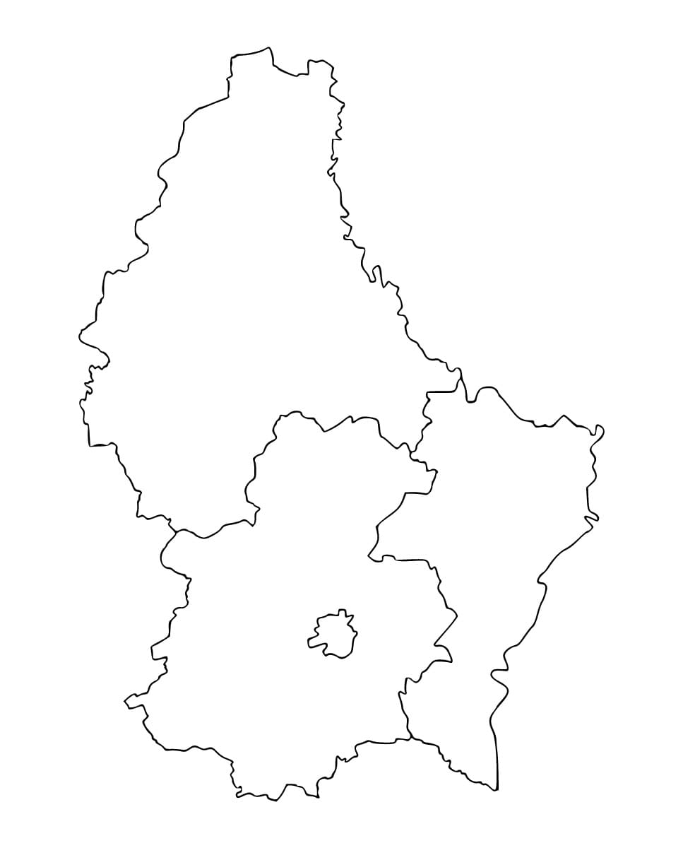 Carte du Luxembourg coloring page