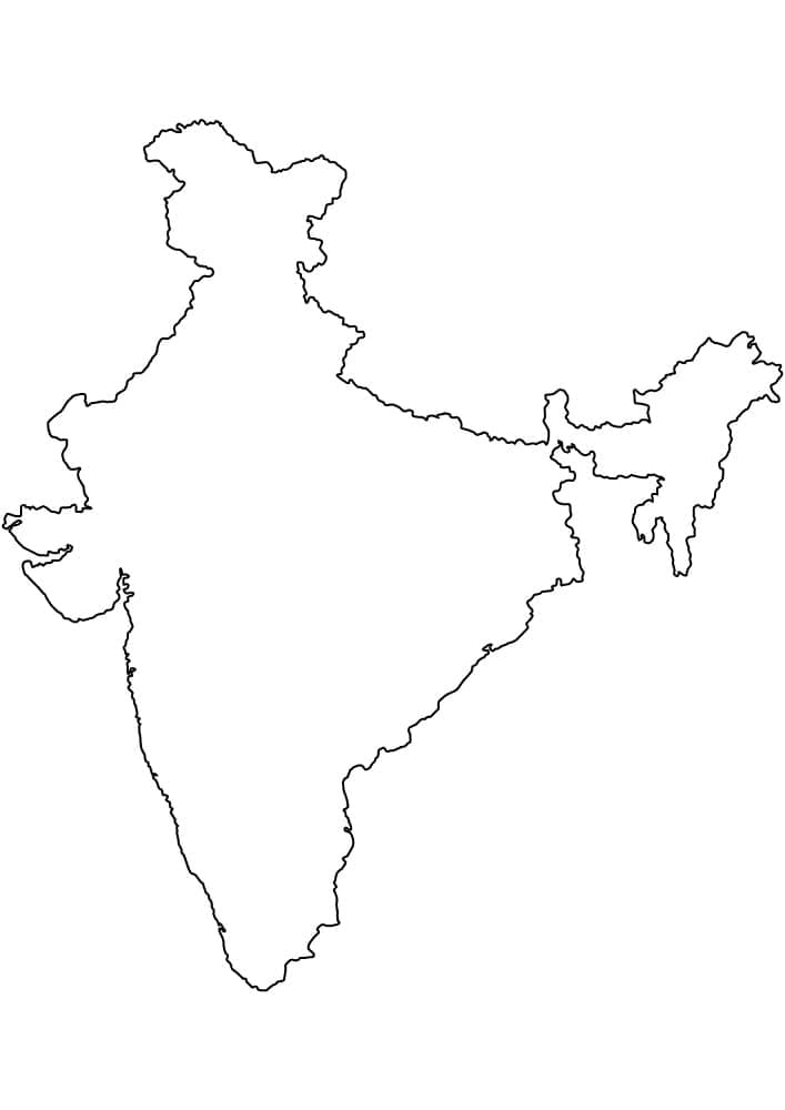 Coloriage Carte Inde