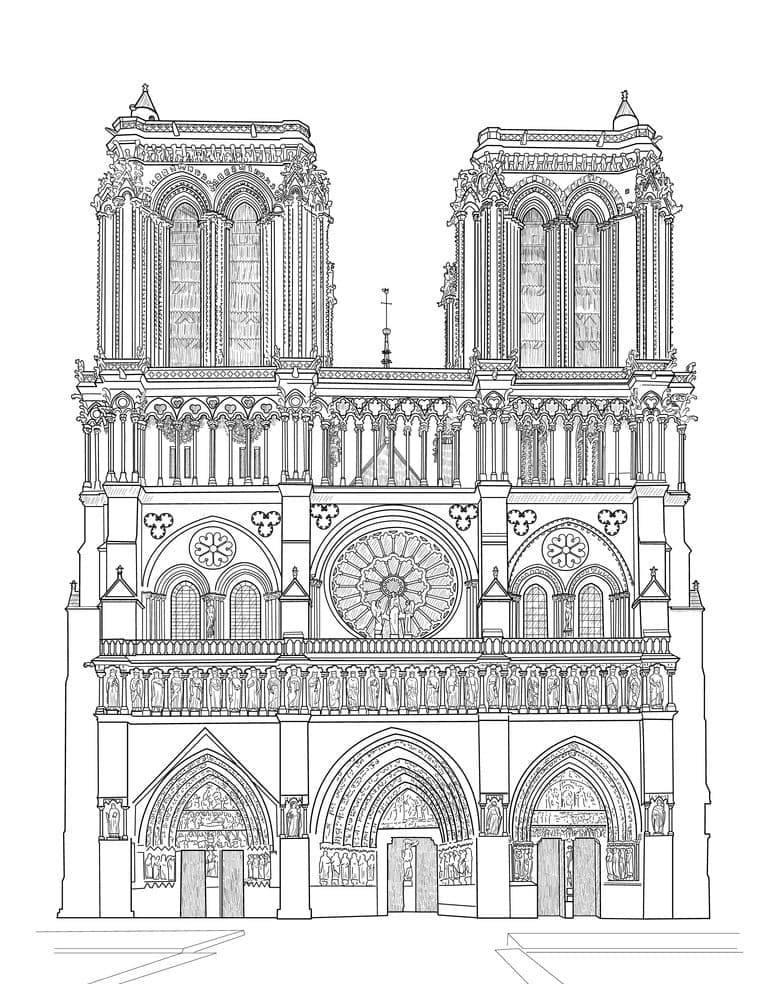 Coloriage Cathédrale Notre-Dame de Paris