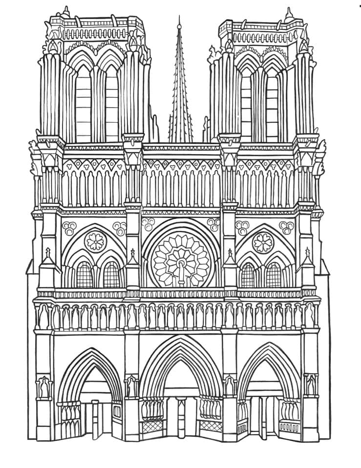 Coloriage Cathédrale Notre-Dame