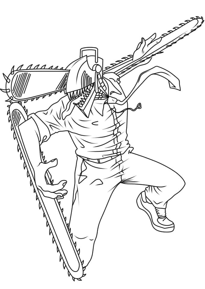 Chainsaw Man 3 coloring page