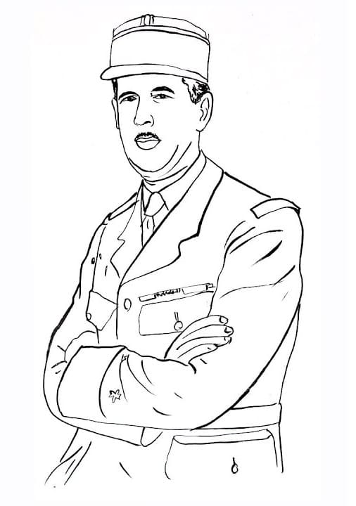 Charles De Gaulle coloring page