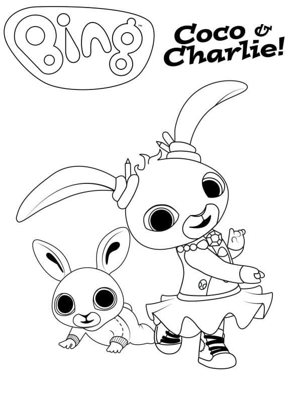 Charlie et Coco de Bing coloring page