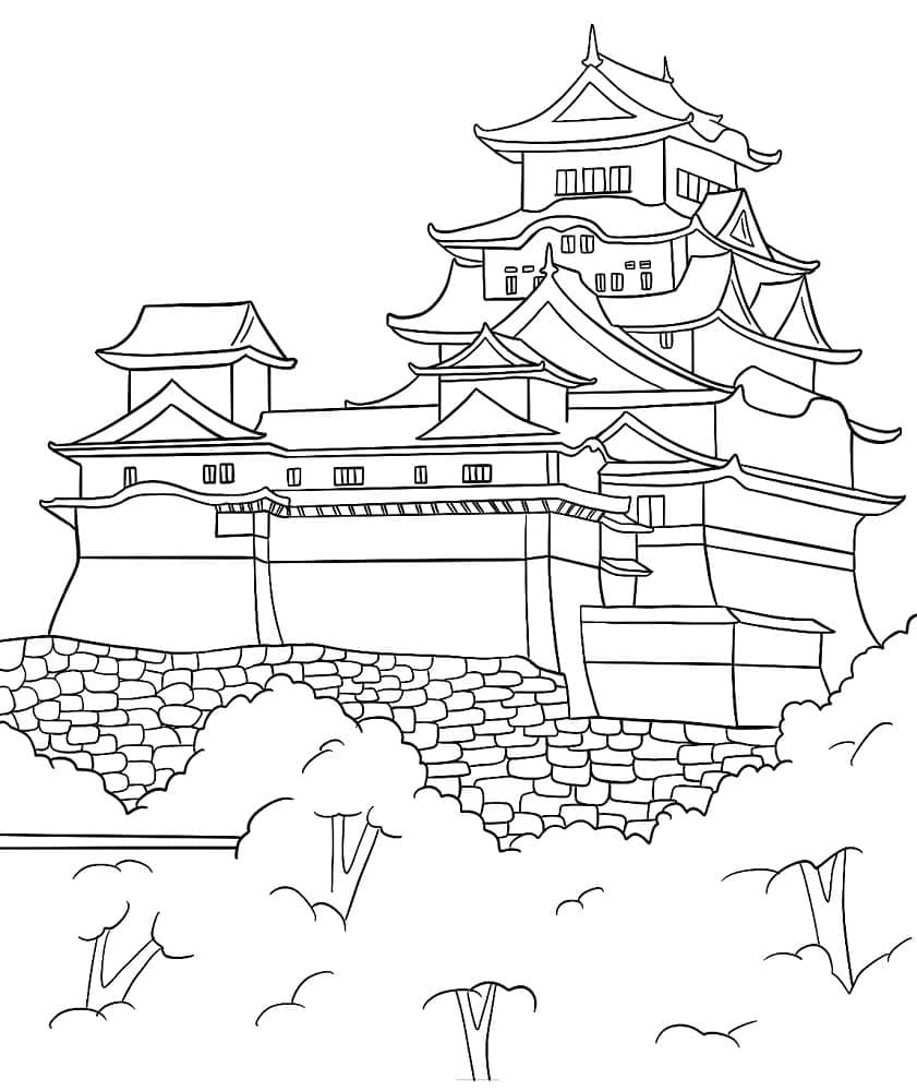 Château du Japon coloring page