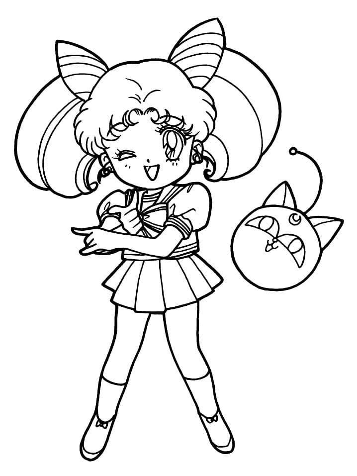 Coloriage Chibiusa Tsukino Sailor Chibi Moon