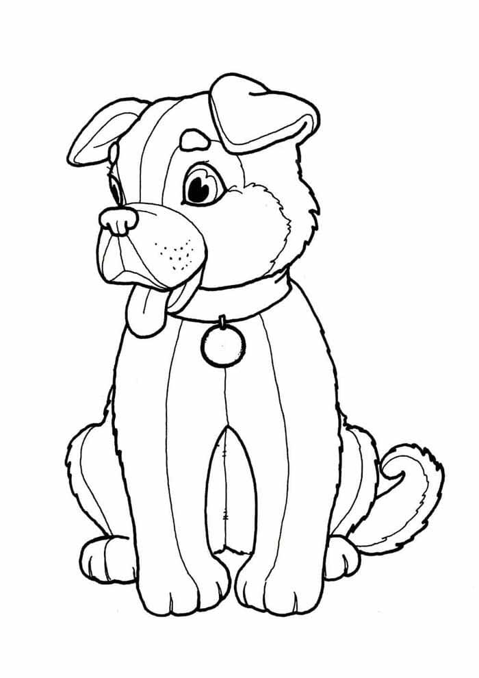 Chien Assis coloring page